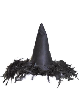 HEKS HOED MET PAILLET ZWARTE PLUIM