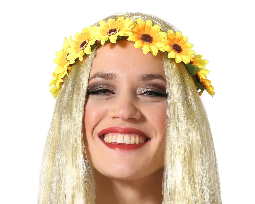 HAARBAND HIPPIE GEEL  BLOEM