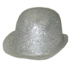 BOLHOED GLITTER ZILVER PVC