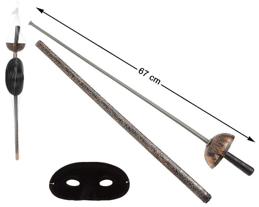 SET ZWAARD  EN MASK ZORRO