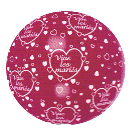 BALLON 90CM VIVE LES MARIES BORDEAUX HELIUM