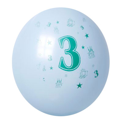 CIJFERBALLON NR3 30CM