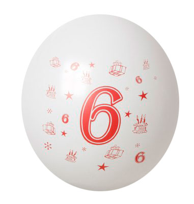 CIJFERBALLON NR6 30CM