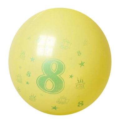 CIJFERBALLON NR8 30CM 8ST