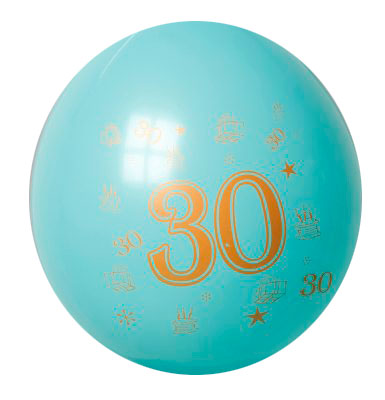 CIJFERBALLON NR30 30CM 8ST