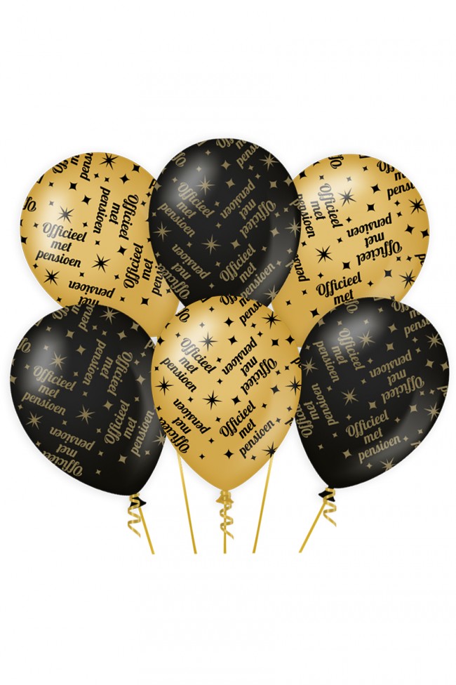 BALLON ZWART GOUD PENSIOEN