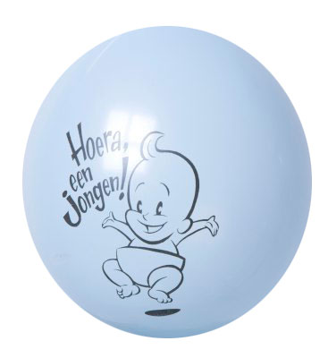 BEDRUKT HOERA EEN JONGEN 25CM/10ST