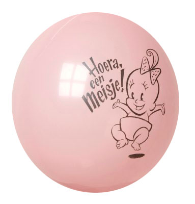 BEDRUKT HOERA EEN MEISJE 25CM/10ST