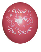 BEDRUKT VIVE LES MARIES 30CM/8ST