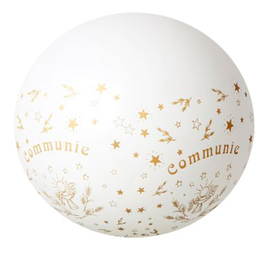BALLON 90CM WIT MET COMMUNIE
