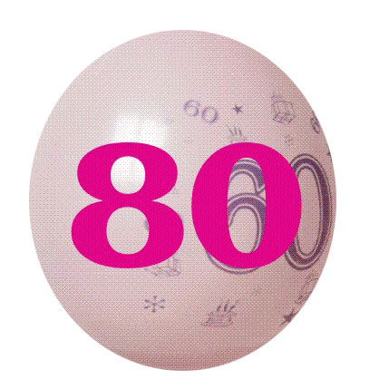 CIJFERBALLON NR80 30CM