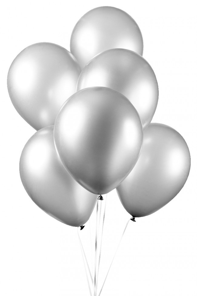 50 BALLONNEN ZILVER METALLIC