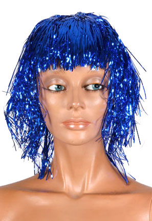 PRUIK TINSEL BLAUW
