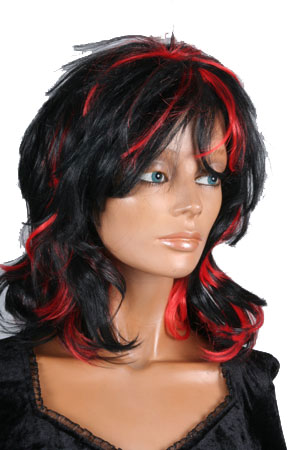 PRUIK MECHE ZWART-ROOD