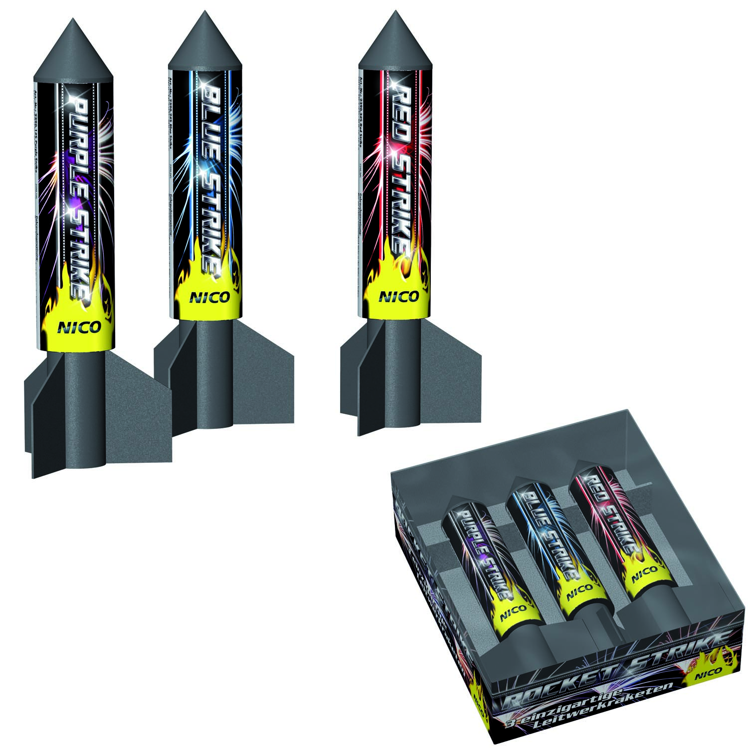 ROCKET STRIKE 3 STUKS/PIECES