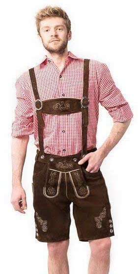 LEDERHOSEN DONKER BRUIN KORT
