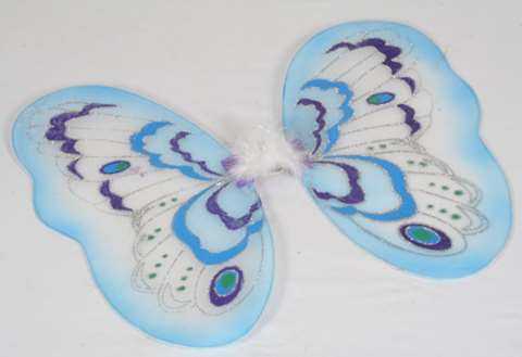 VLINDER VLEUGELS BLAUW/WIT 51CM