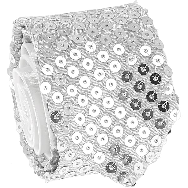 STROPDAS ZILVER PAILLET