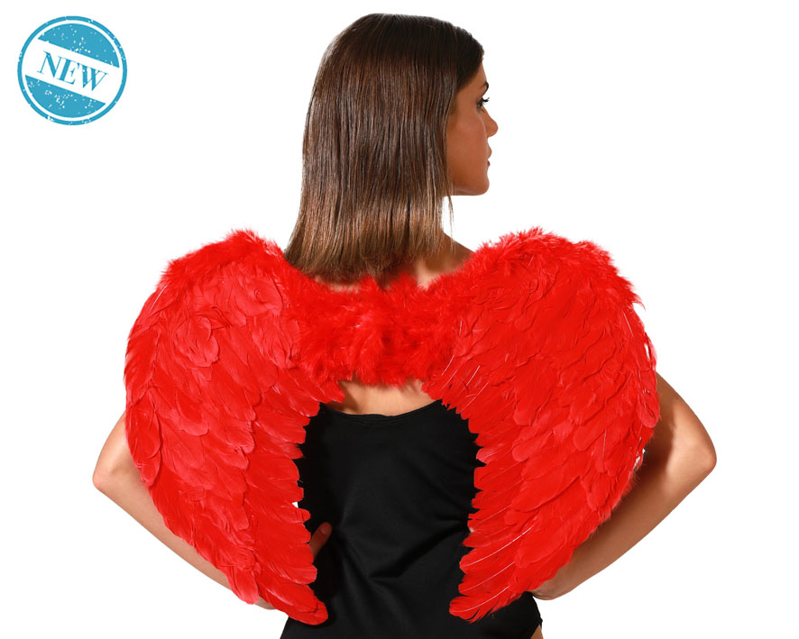 VLEUGELS PLUIMEN ROOD 60CM