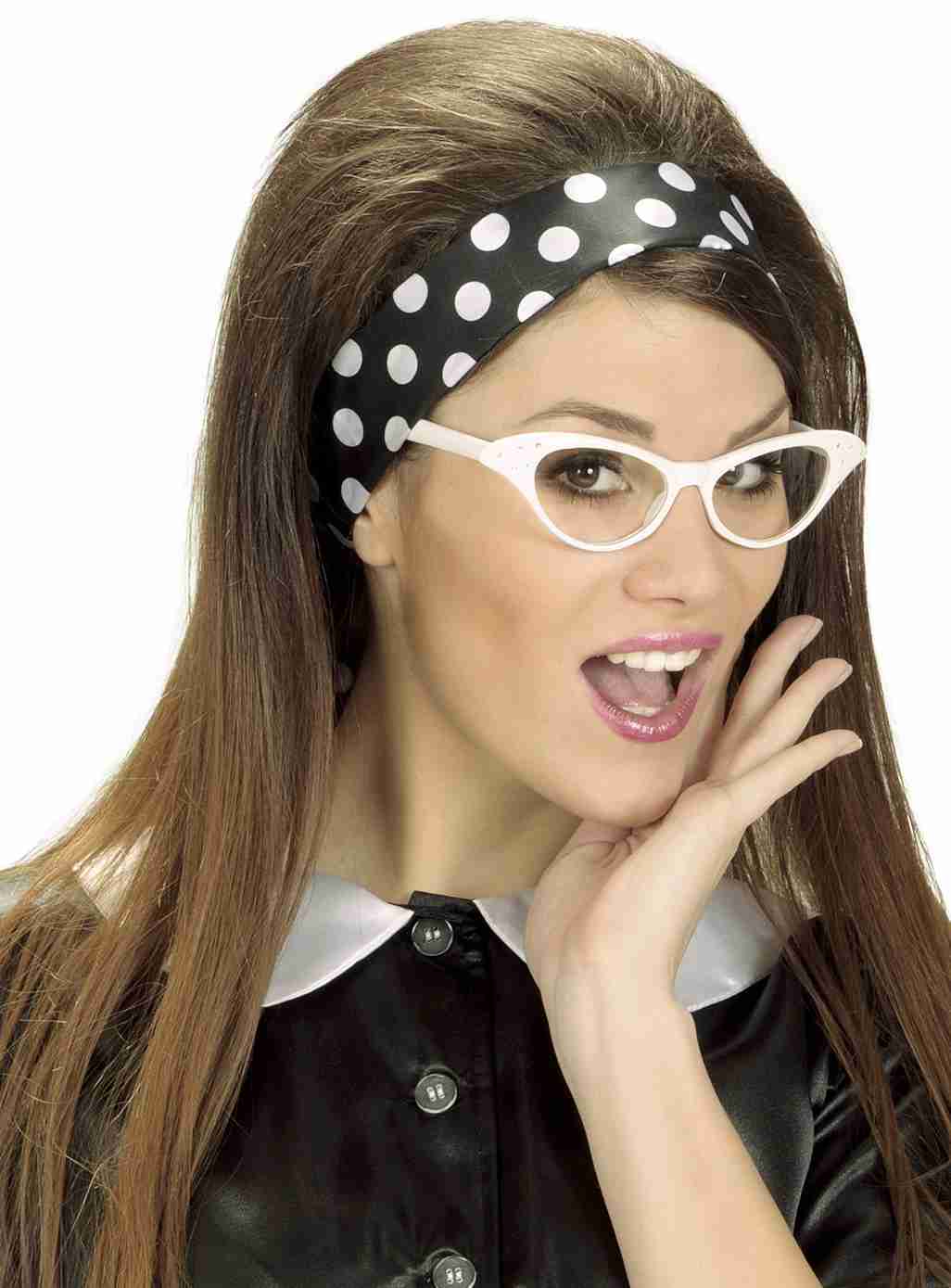 SJAAL HOOFDBAND WITTE BOLLEN