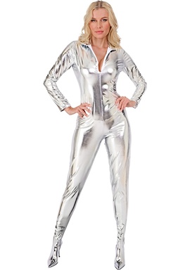 CATSUIT ZILVER M