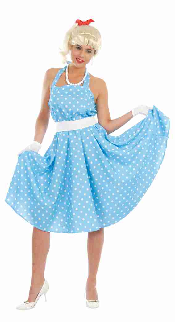 60'S JURK BLAUW BOL TAILLE 38/40