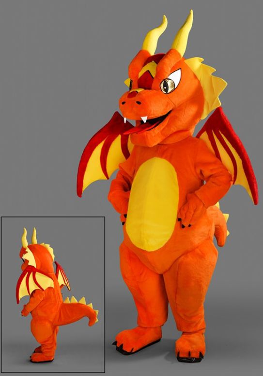 MASCOTTE DRAGON ORANGE