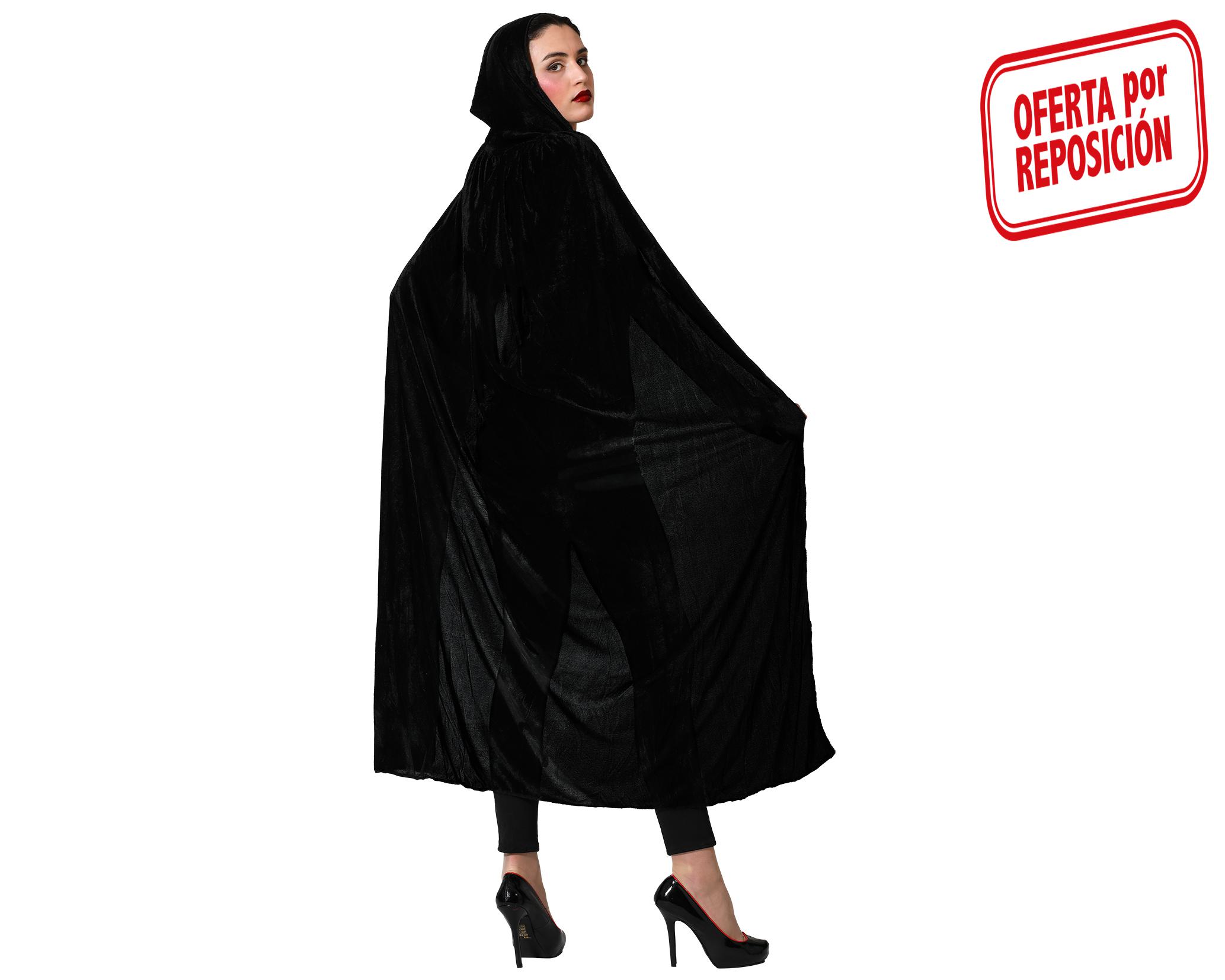 CAPE ZWART MET CAP (VELOURS)