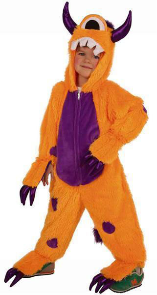 KOST KIND ORANJE MONSTER 128CM
