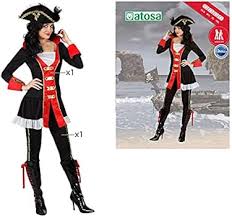 PIRATA DAME ZWART - ROOD M-L