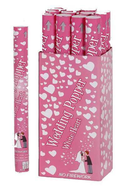 CONFETTI KANON 40CM WITTE HARTJES EV