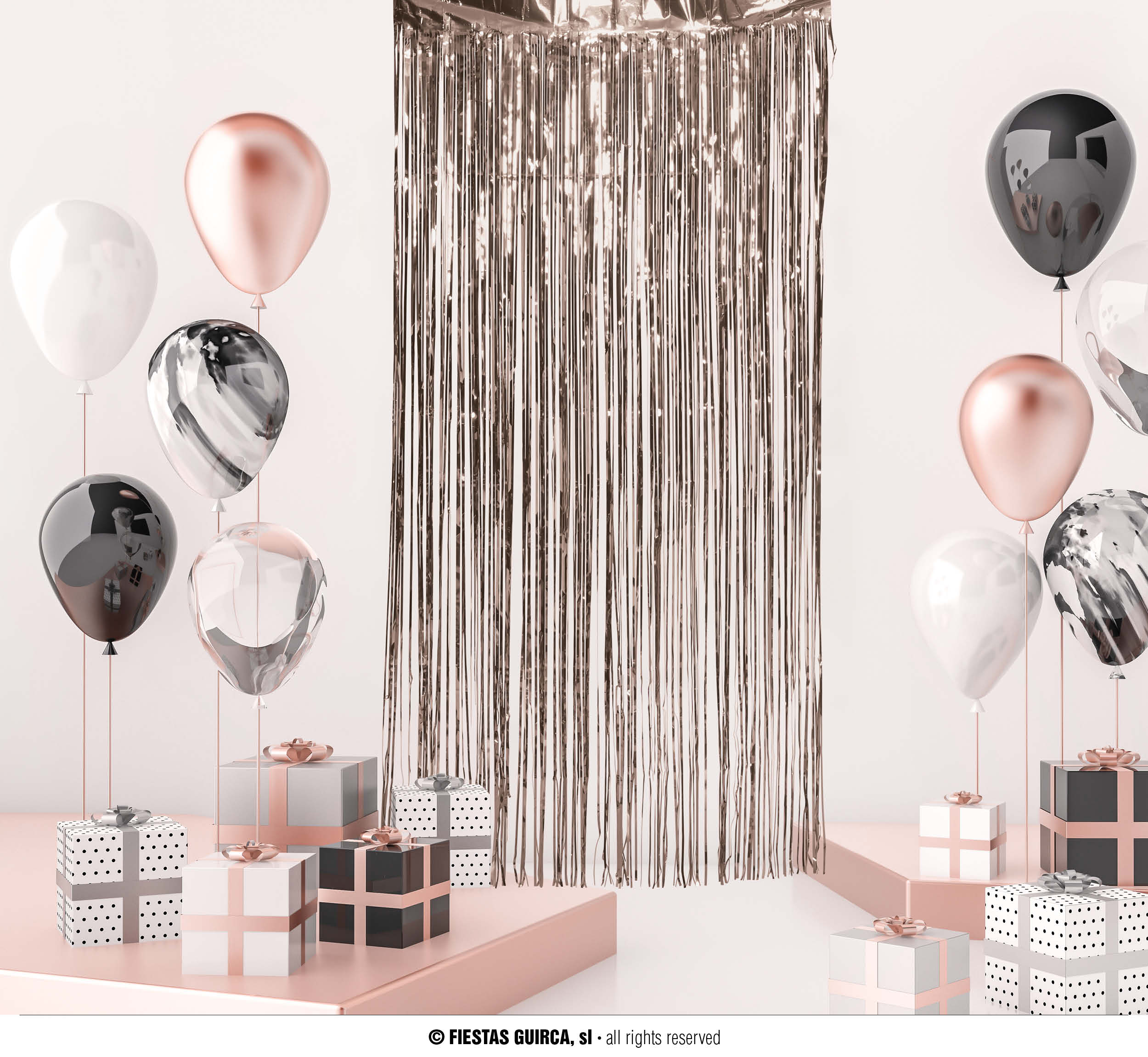 DISCO GORDIJN ROZE 1 OP 2M