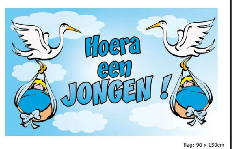 VLAG HOERA EEN JONGEN 90*150CM