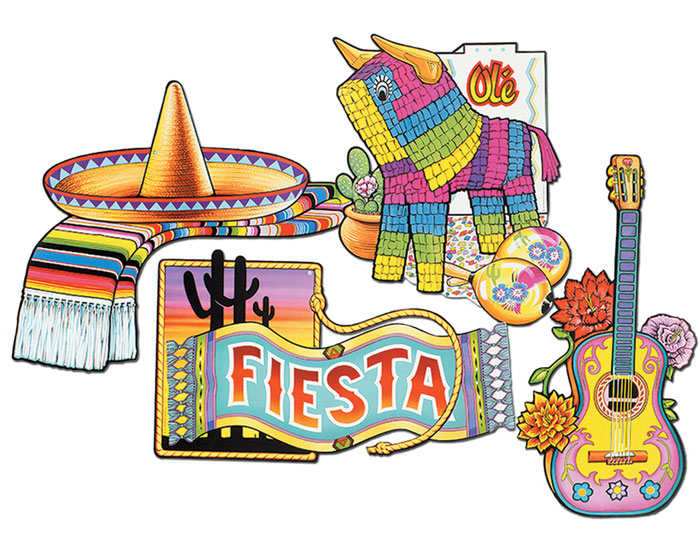COWBOY FIESTA CUTOUTS 4PC 48CM