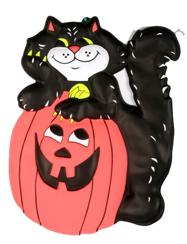 HALLOWEEN KAT POMPOEN 75CM EC