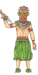 HAWAI TIKI MAN CUTOUT 98CM