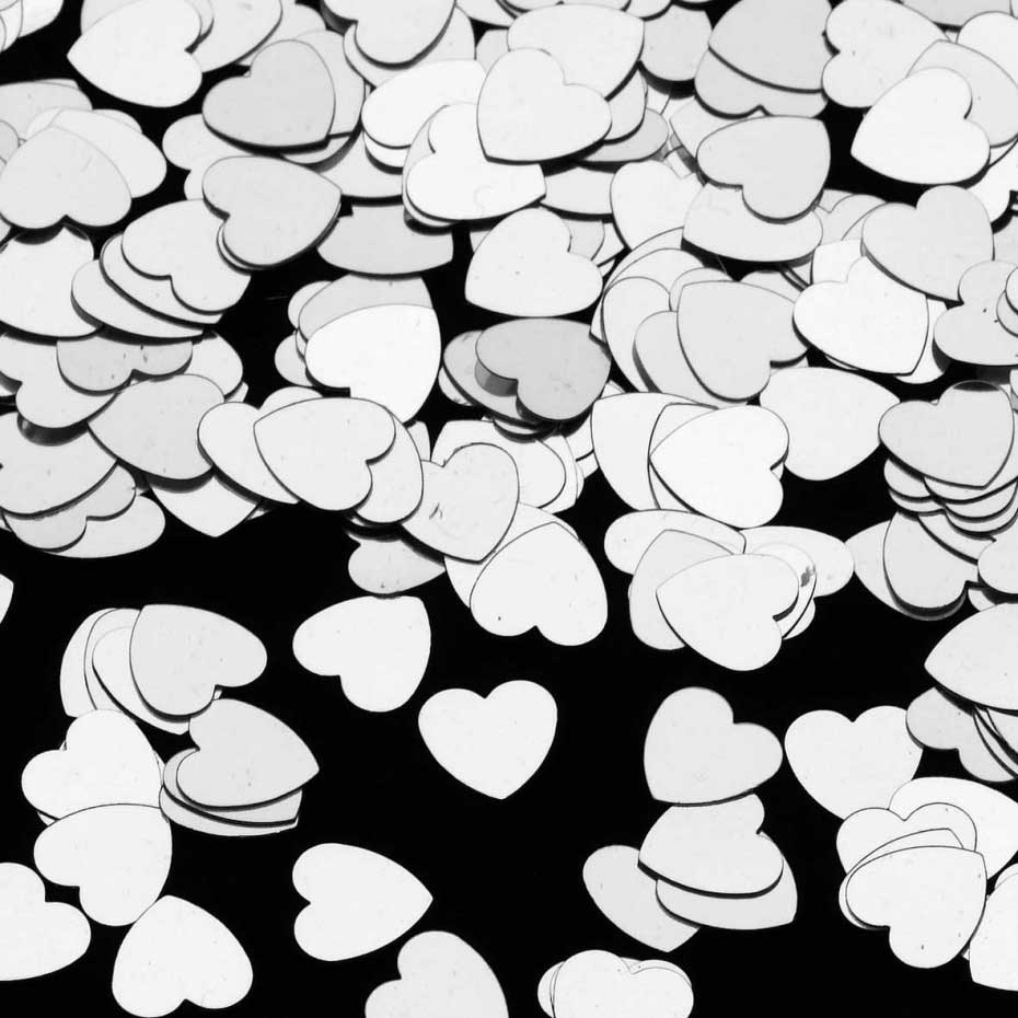 CONFETTI HARTJES ZILVER