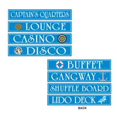 ZEE CRUISE SHIP SIGNS 4PC 11*61CM