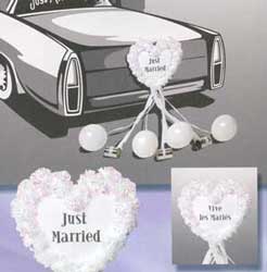 HUWELIJK AUTO DECO JUST MARRIED