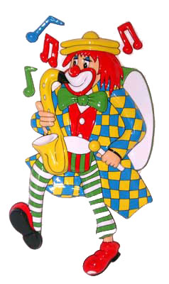 DECO CLOWN SAXOFOON 62/35CM