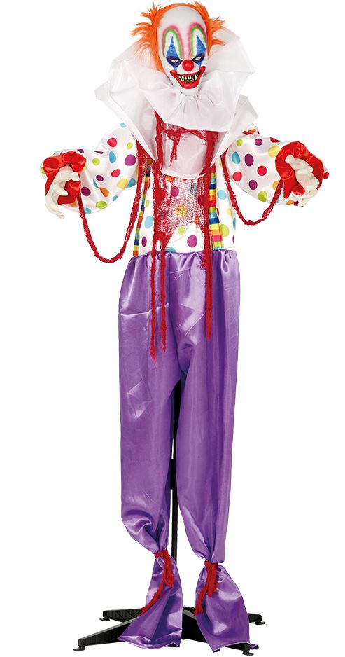 TERROR CLOWN STAAND 165CM GELUID BEWEGEND