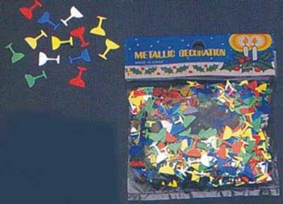 CONFETTIE WIJN GLAS METAAL