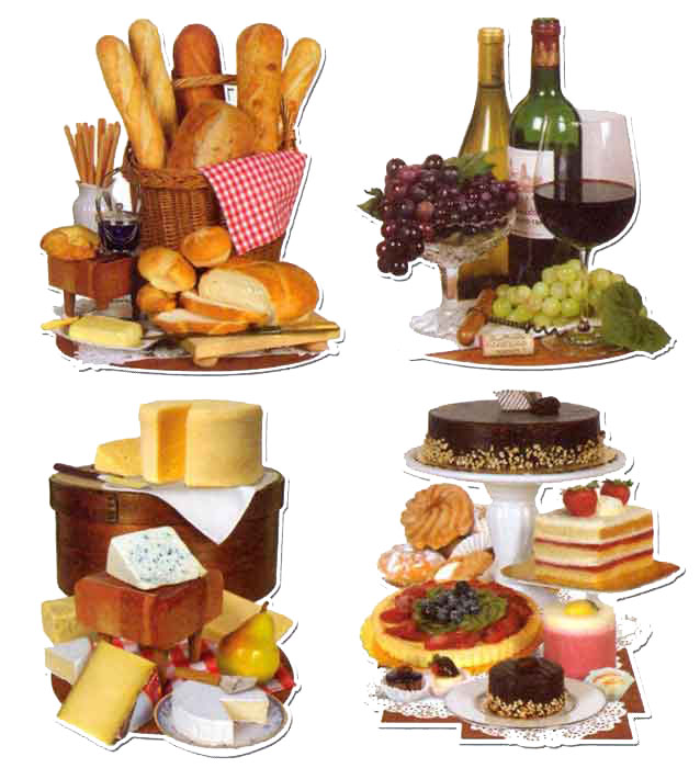 FRANKRIJK FOOD CUT OUTS 4PC
