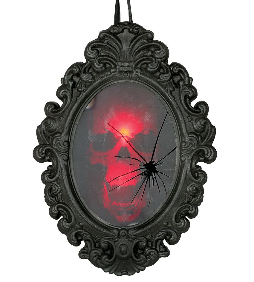 SKELETON SPIEGEL 25/36CM MET GELUID ECL