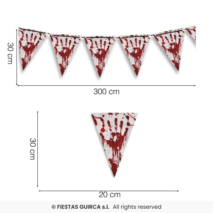 VLAGGENLIJN MET BLOED HAND  300CM