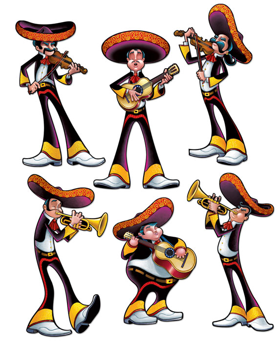 MEXICO CUTOUTS MUZIEKANTEN 6PC