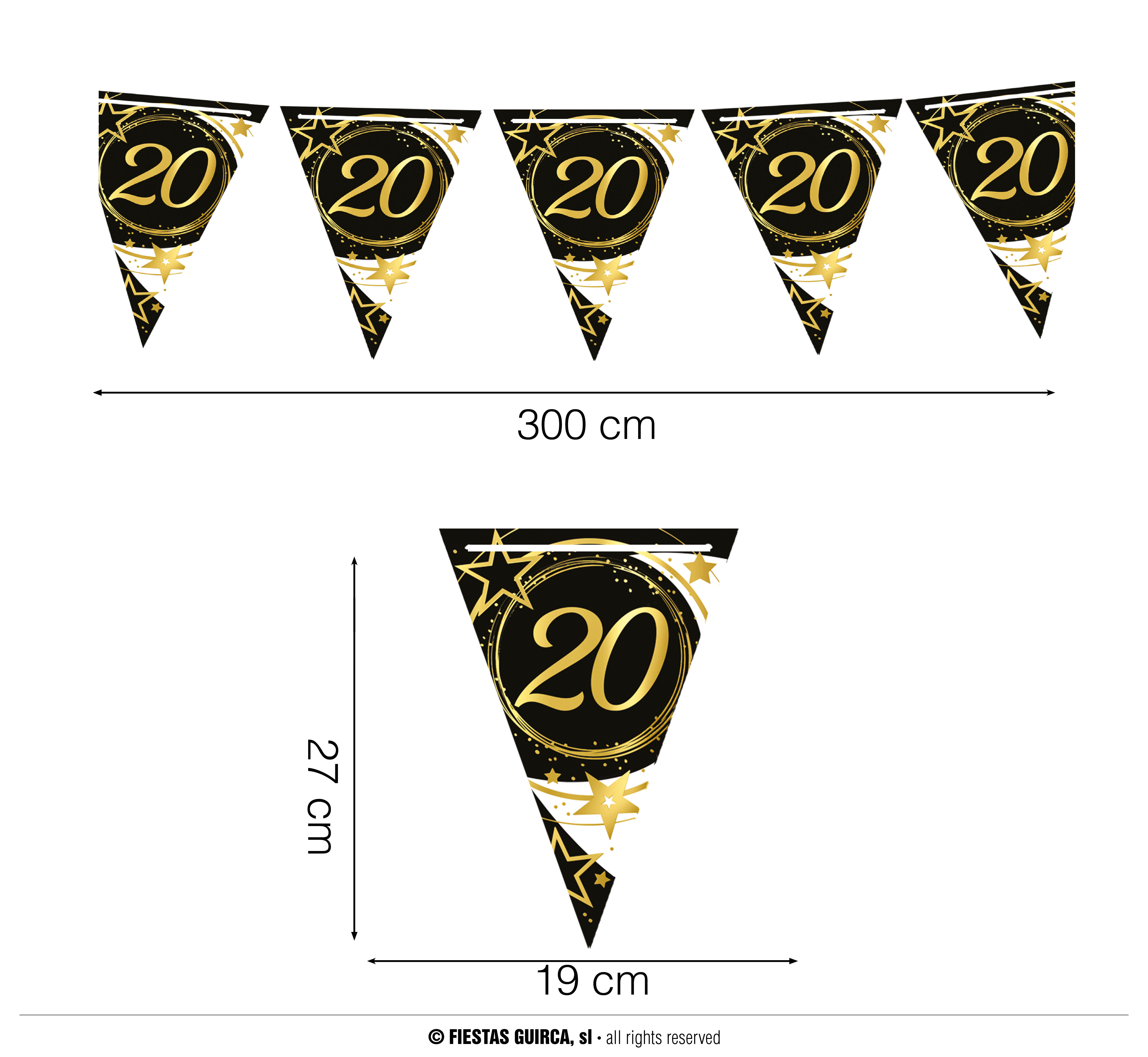 VLAGGENLIJN 20JAAR ZWART GOUD