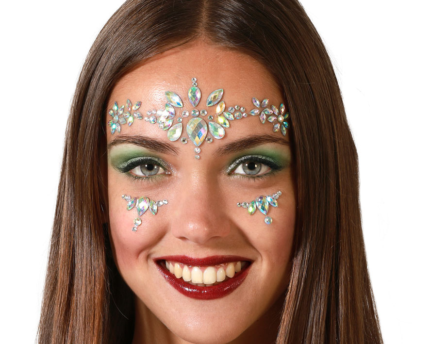 STRAS GEZICHT ZILVER