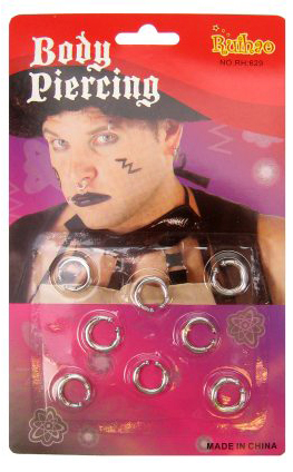 PIERCINGS 8ST OP KAART