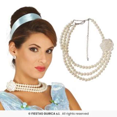 PEARLS NECKLACE WITH FLOWER